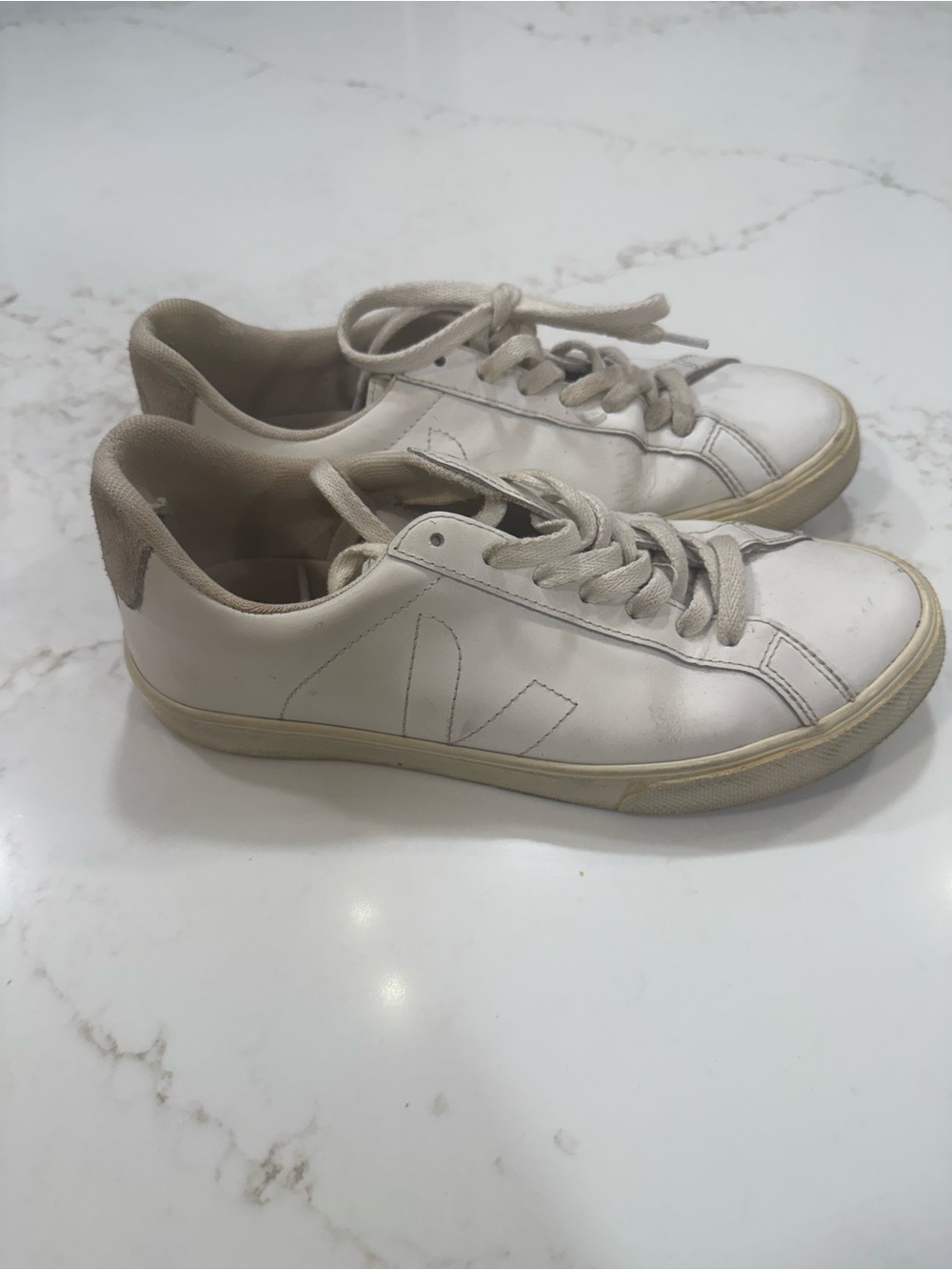 Veja Low-Top Leather Sneakers in White
